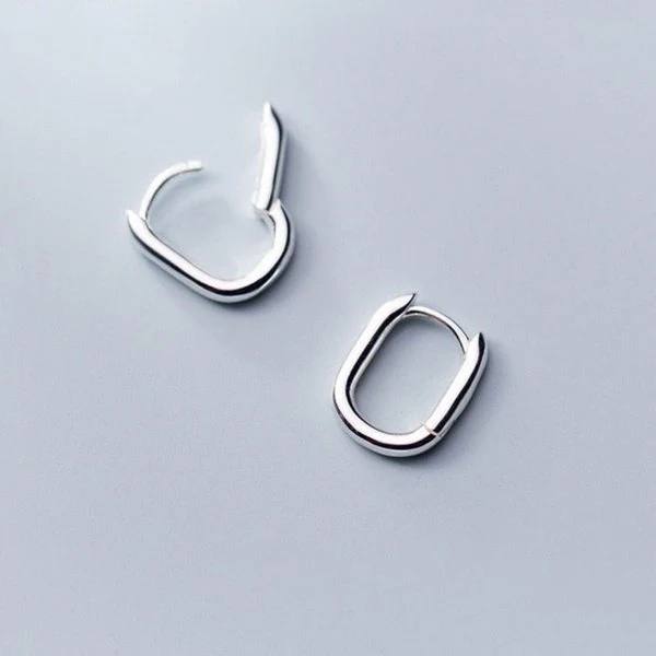 Small Rectangular Hoop Earrings