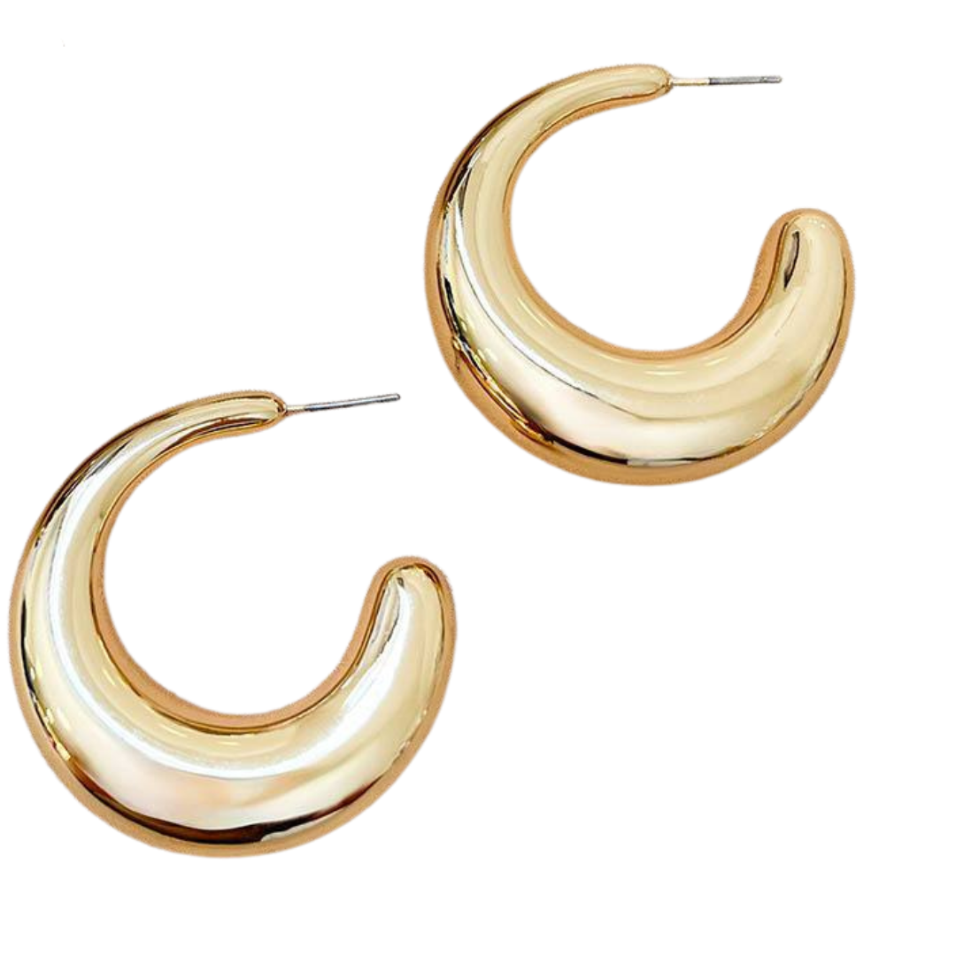 Thick Rounded Hoop Earrings