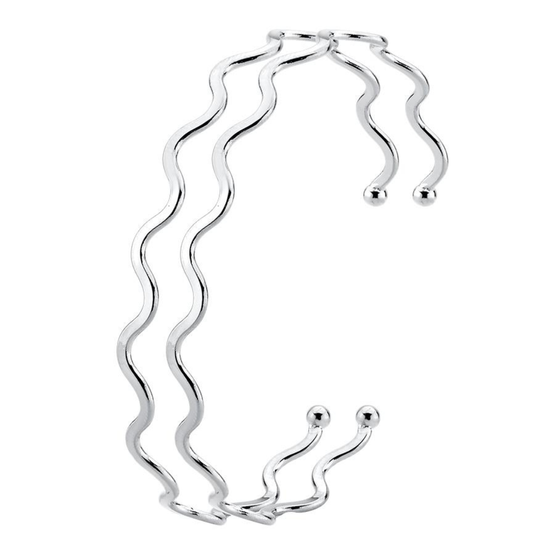 Double Wave Half Bangle