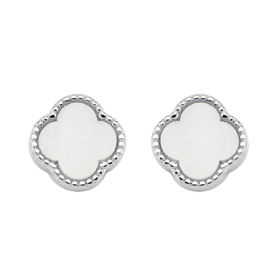 Small Clover Pearl Earrings