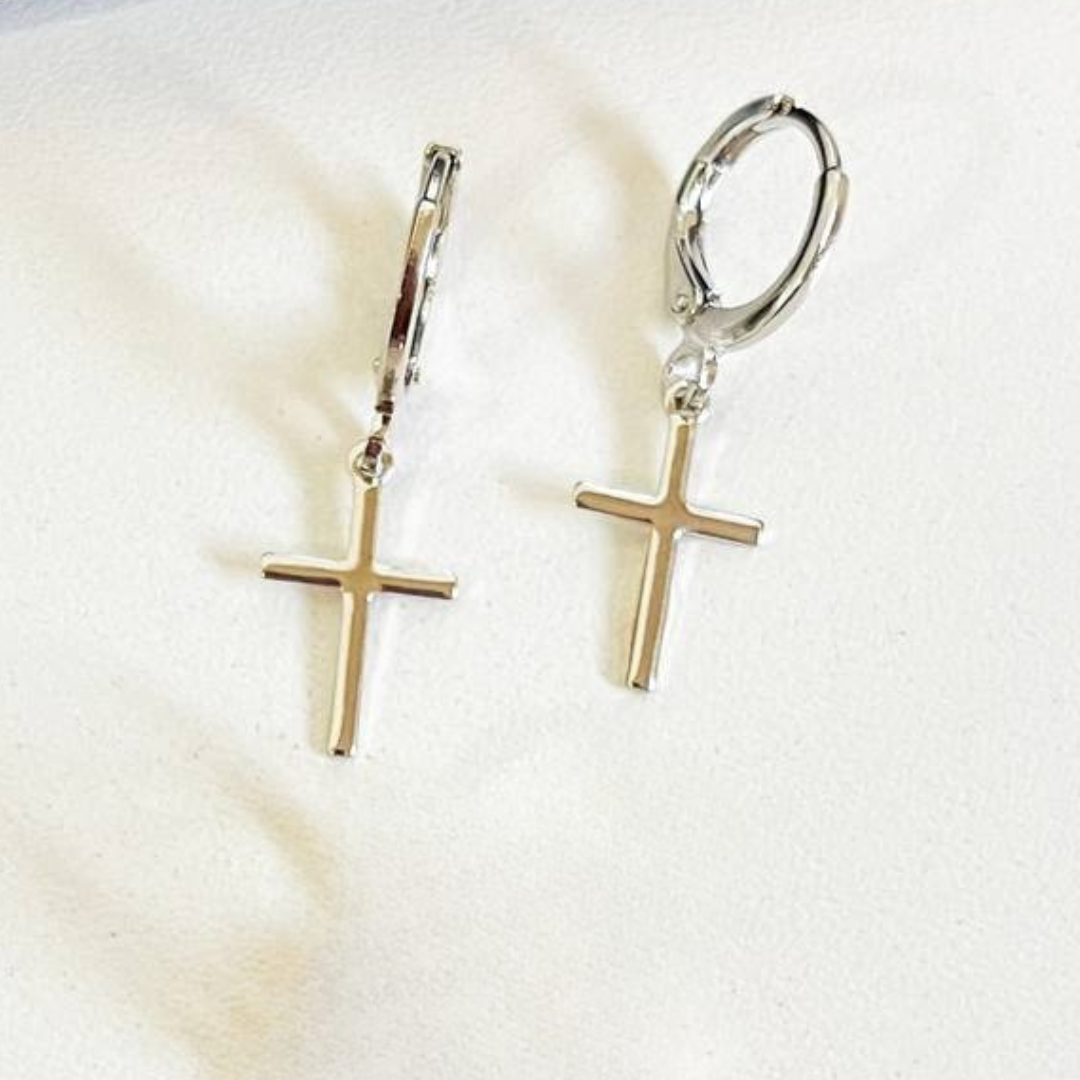 Cross Hoop Earrings