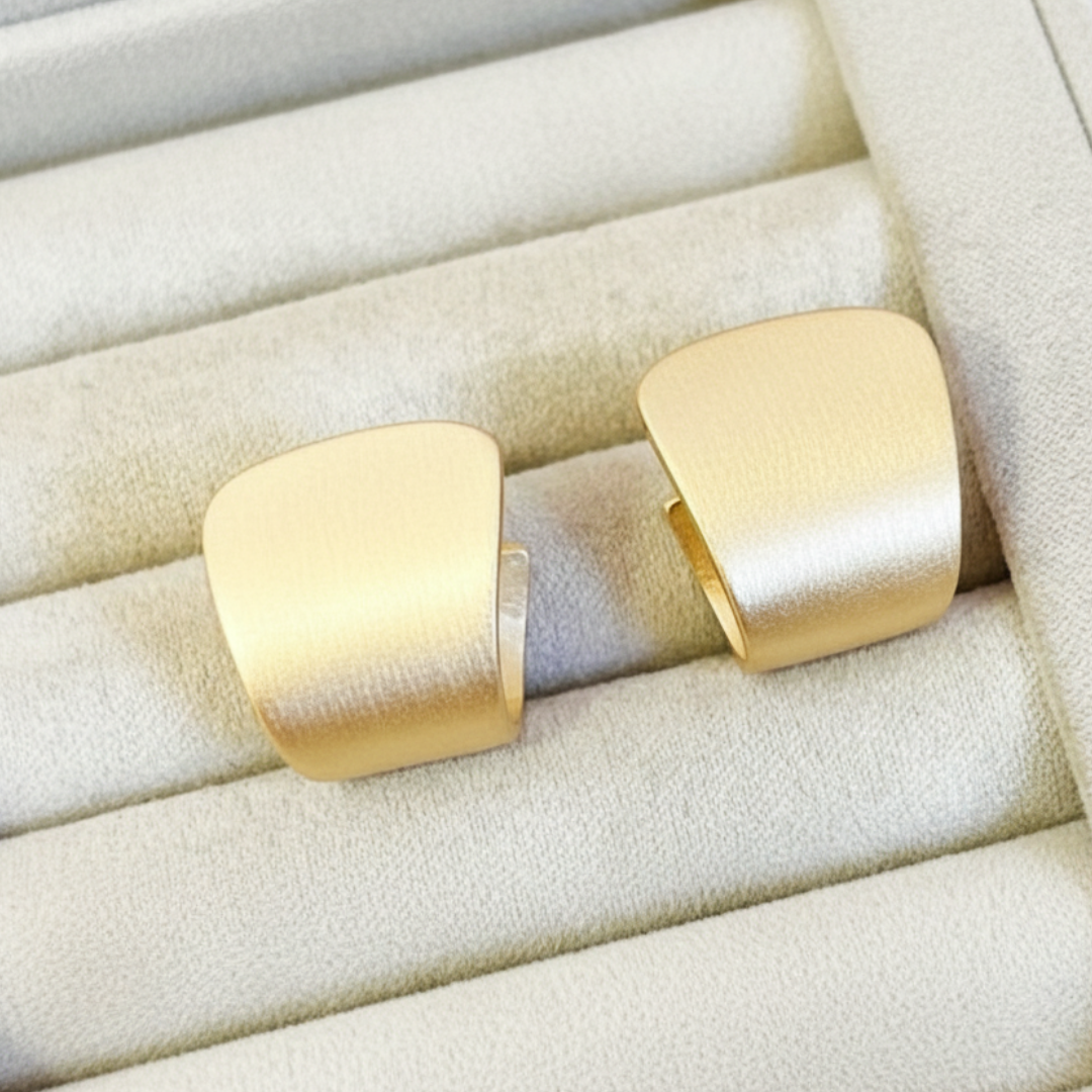 Wide Matte Hoop Earrings