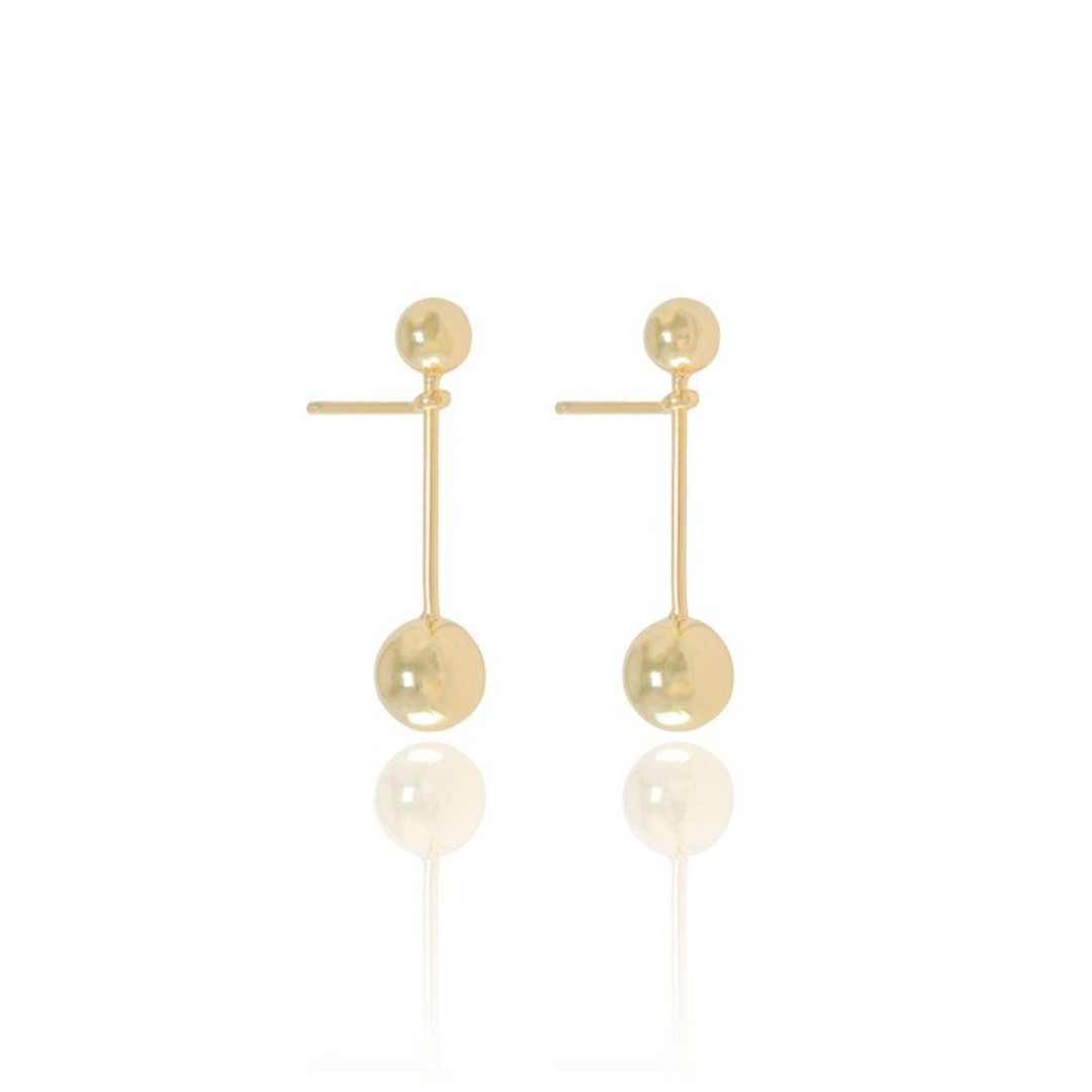Geometric Bar Earrings with Spheres