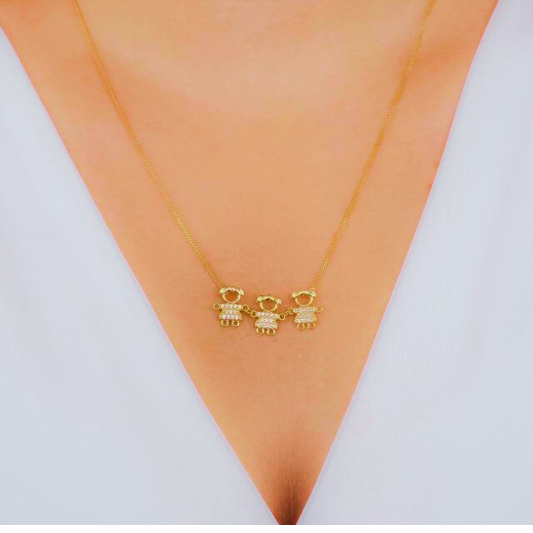 Gargantilha Pingente Filha - 3 meninas