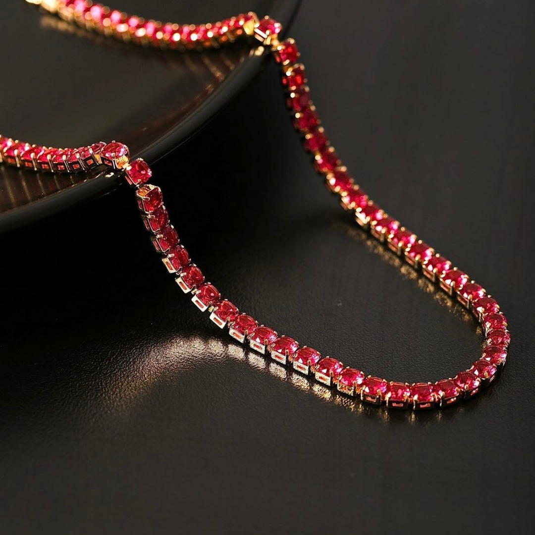 Pink Zirconia Riviera Choker