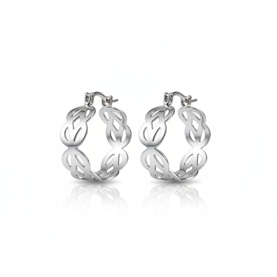 Medium Hoop Earrings with Cutout Details