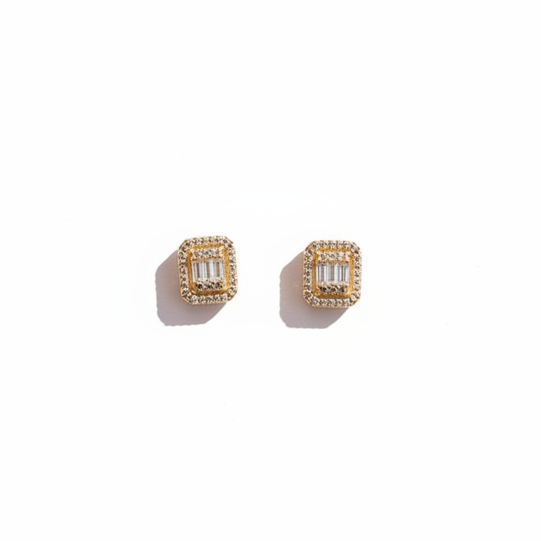 Square Zirconia Stud Earrings