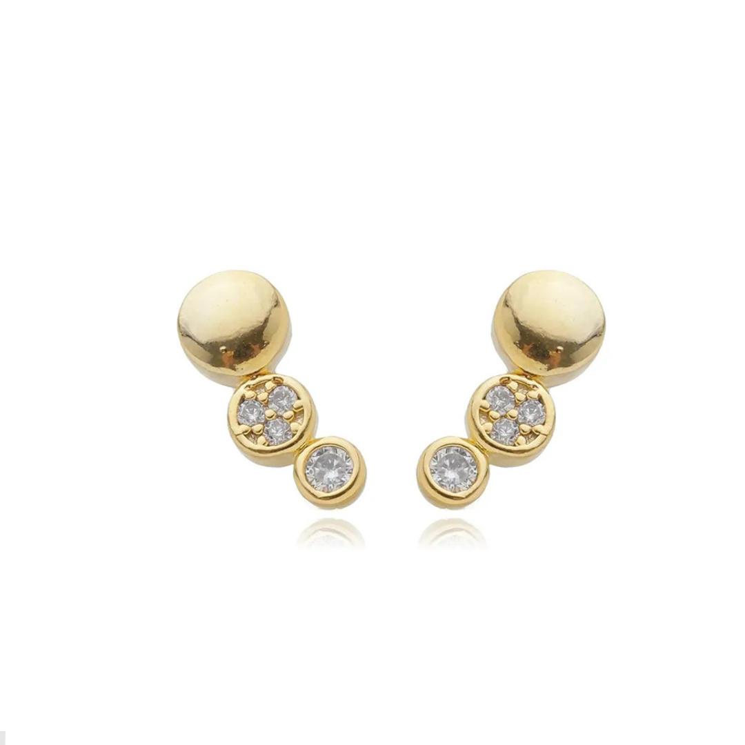 Brinco Ear Hook Duas Zirconias