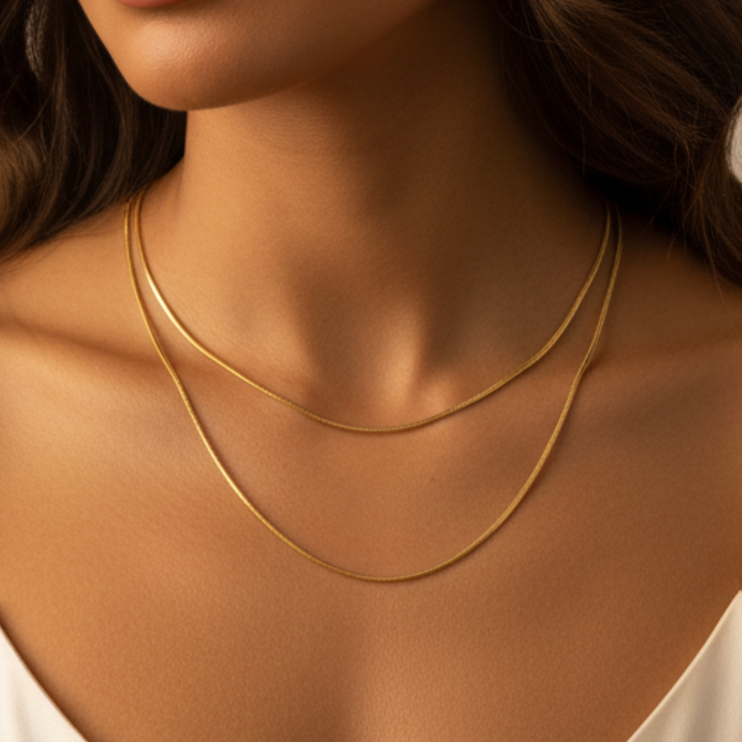 Long Ribbon Chain Necklace