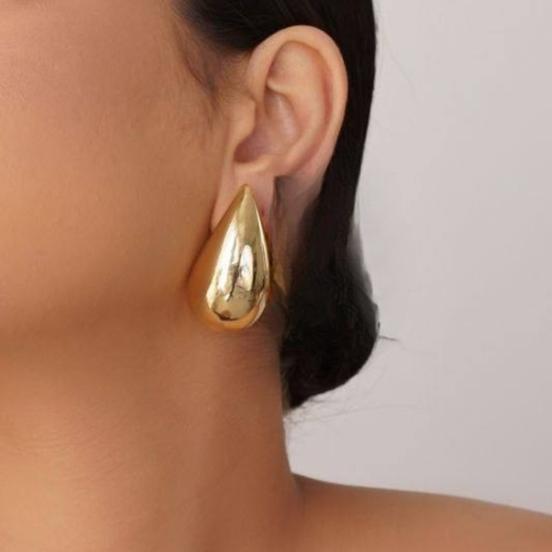 Large Thick Rounded Teardrop Earrings