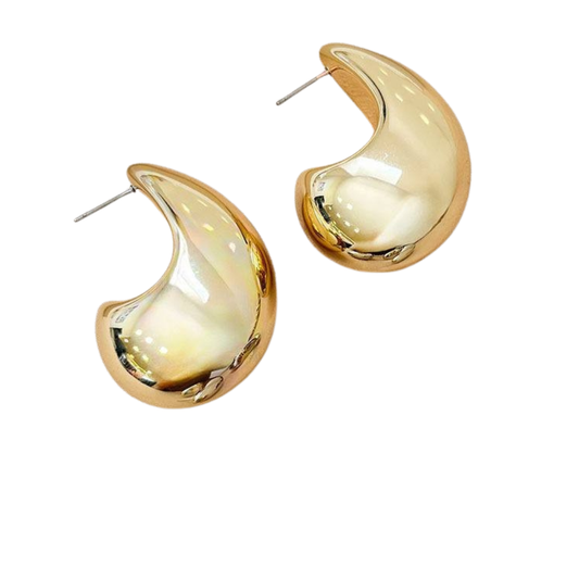 Large Thick Rounded Teardrop Earrings