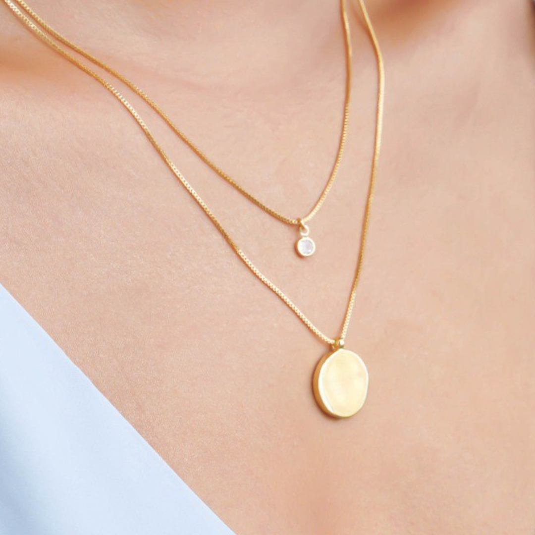 Duo Necklace with Round Pendants