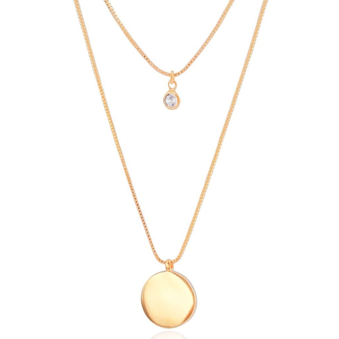 Duo Necklace with Round Pendants